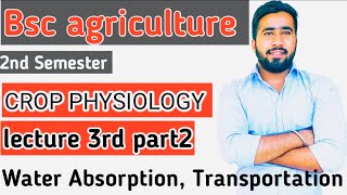 Absorption of water  Transpiration and Stomatal physiology Bsc agriculture crop physiology class [upl. by Schoening]