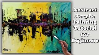 Abstract Acrylic Painting for Beginners  Step by step  Easy Painting [upl. by Thekla808]