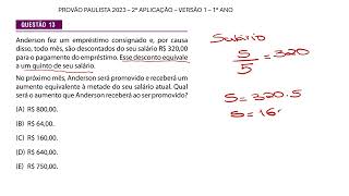 Questão 13  Provão Paulista 2023  1° Ano  2° Aplicação  Versão 1 [upl. by Esorlatsyrc798]