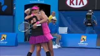 MattekSandsSafarova v ChangZheng highlights F  Australian Open 2015 [upl. by Schaffel]