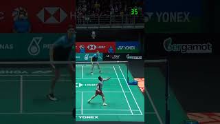 History of Badminton 17 53 shots Viktor Axelsen vs Kento Momota  Malaysia Open 2022 F shorts [upl. by Akiem]