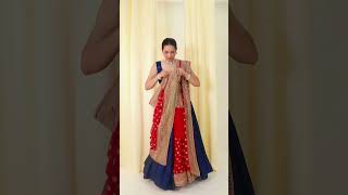 Karwachauth Saree Drape as lehenga sareedraping karwachauth perkymegshindi [upl. by Aim]