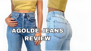 AGOLDE TRY ON JEANS REVIEW ‘90S Pinch Waist Riley Balloon [upl. by Dorren438]