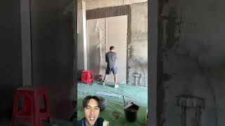 Keramik di dinding tiles construction painting art shortsvideo [upl. by Akihc]