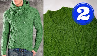 sueter talla M tejido a dos agujas para hombre cuello en V con capucha [upl. by Becki654]