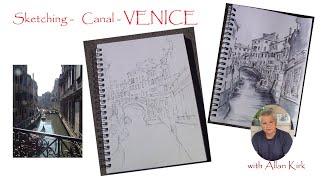 Venice Canal Sketch  Pen and Wash [upl. by Rolat]