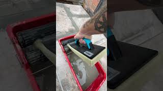 Washboy removing grout residue clips construction landscaping grout porcelain [upl. by Horwath375]