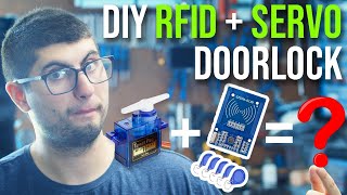 HOMEMADE RFID DOOR LOCK  SERVO  ARDUINO [upl. by Enyalaj26]