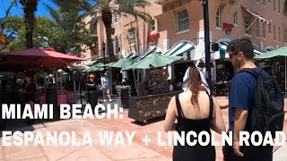 Miami Beach 2022 Espanola Way And Lincoln Road [upl. by Kerred]