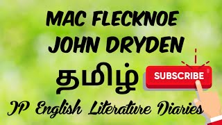 Mac Flecknoe by John Dryden Summary in Tamil [upl. by Eisnyl]