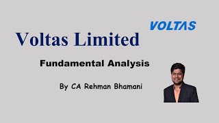 Voltas Limited by Tata  Fundamental Analysis  by CA Rehman Bhamani [upl. by Marlowe]