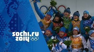 Biathlon  Womens 4x6km Relay  Ukraine Win Gold  Sochi 2014 Winter Olympics [upl. by Ayhtin]