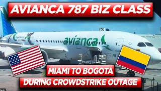 Exploring AVIANCA AIRLINES 787 Business Class service Miami to Bogota during CROWDSTRIKE OUTAGE [upl. by Nerro]