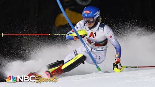 Mikaela Shiffrin MAKES HISTORY under the lights in slalom World Cup  NBC Sports [upl. by Noedig855]