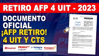 RETIRO AFP 4UIT 2023 PARA TODOS LOS AFILIADOS Y CTS HASTA EL PRÓXIMO AÑO HAY NOTICIASPL 60912023 [upl. by Niwdog]