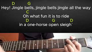 Jingle bellsGuitar Tutorial With Chords and Lyrics [upl. by Keyser]