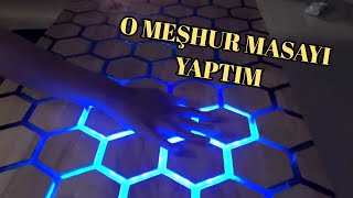 Epoksi ışıklı masa yapımı Dokunmatik masa yapımı  Epoxy light table making Touch table making [upl. by Yralam]