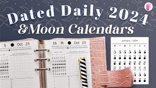 How to make Dated 2024 Daily Planner Printables with Moon Calendars [upl. by Solis]