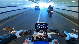 Ep5 BMW F900R  BMW S1000R  Exhaust Sound Slippery road  Akrapovic Carbon Slipon motorcycle [upl. by Ecnerrot]