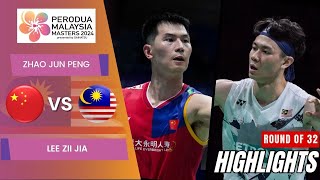 Zhao Jun Peng CHN vs Lee Zii Jia MAS  R32  Malaysia Masters 2024 [upl. by Acinnej]