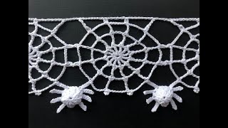 Crocheted Cobweb Trim  key techniques [upl. by Adla]