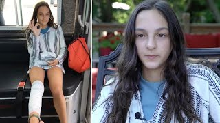 Brave 12YearOld Describes Moment Shark Bit Her Leg at New York Beach [upl. by Jobina754]