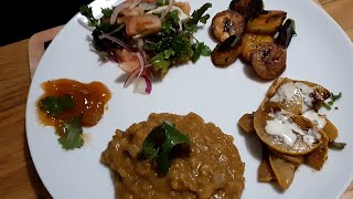 Split Pea Dhal Coriander Salad with Chilli Plantain  Easy Vegan Recipes [upl. by Brunn]