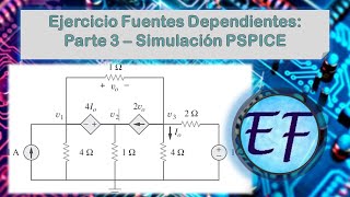 Ejercicio resuelto fuentes dependientes  Parte 3 Solución PSpice [upl. by Ayetal669]