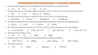 Cuestionario Cifras Significativas Redondeo y Notación Científica [upl. by Saloma]