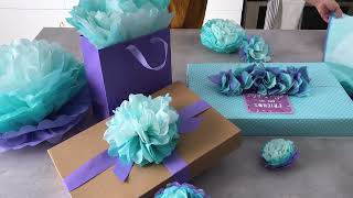 3 Impressive but easy Tissue Paper Gift Wrap Ideas [upl. by Ahsinad]