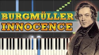 Innocence  Op100 No5  Friedrich Burgmüller Piano Tutorial Synthesia [upl. by Nnaeilsel]