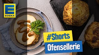 Ofensellerie Rezept mit veganer Soße  Sellerie im Backofen zubereiten Shorts [upl. by Gingras601]