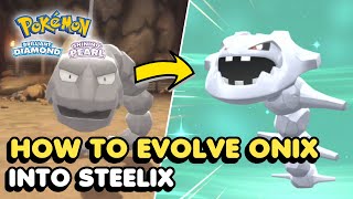 How To Evolve Onix Into Steelix In Pokemon Brilliant Diamond amp Shining Pearl Metal Coat Location [upl. by Assitruc]