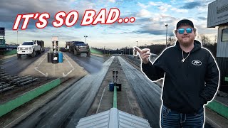 RESTORING a Rundown DRAGSTRIP Truck amp Trailer Drag Race [upl. by Ahsiki]