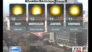 C5N  EL TIEMPO PRONÓSTICO EXTENDIDO 11092012 [upl. by Repsag]