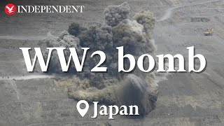 World War Two bomb explodes on airport runway [upl. by Liagaba]