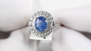 Platinum GIA No Heat Burma Sapphire amp Diamond Ring 367ctw 76 Grams Oscar Friedman Alighieris [upl. by Lehman]