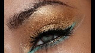 Arabic Gold and Turquoise Eye Makeup [upl. by Nnaitsirhc514]