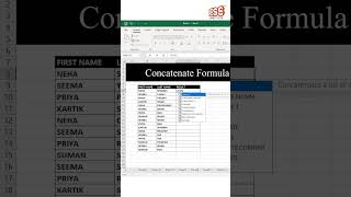 Concatenate Formula use in Excel  ESS INSTITUTE  EXCEL Tips [upl. by Elleivap233]