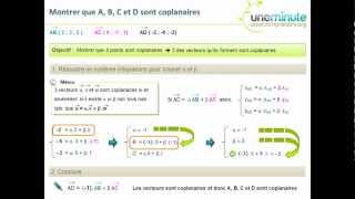 Maths Terminale S  Géométrie amp vecteurs  montrer que 3 vecteurs sont coplanaires 1 [upl. by Ewall]