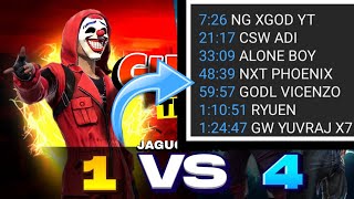 Guild TEST 🎯 1 VS 4  Live Guild FEST Jagu LIVE  Free Fire LIVE [upl. by Rettuc]