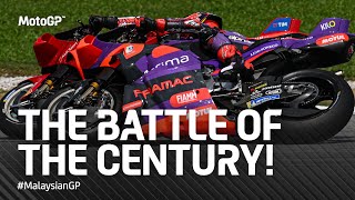 The EPIC battle royale between Bagnaia and Martin  2024 MalaysianGP [upl. by Auqeenwahs]