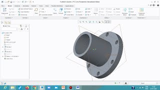 Flange Coupling parts Assembly Drawing and BOM in Creo30 part1 Flange [upl. by Rickert]