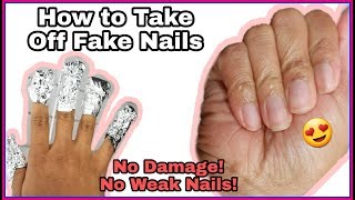 DIY How To Remove Acrylic Nails WOut DAMAGE 2 METHODS [upl. by Horace]