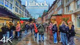 Lübeck Germany Christmas Market Walking Tour 2022  4K Ultra HD [upl. by Akenna]