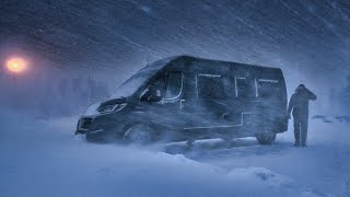 Surviving an Extreme Ice Blizzard  Freezing Snow Storm  Cozy Winter Van Life Camping vanlife [upl. by Arta]