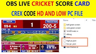 Obs cricket score board low and high pc json file  Obs live Cricket Score [upl. by Neruat]