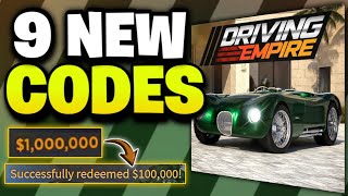 LIMITED ALL WORKING CODES FOR DRIVING EMPIRE IN 2024 ROBLOX DRIVING EMPIRE CODES [upl. by Akinert]