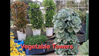 How to Make Vegetable Tower 🥬🥦🥒🥕  EASY DIY method  Vegetable Farming at home  Innovative Idea [upl. by Dohsar]