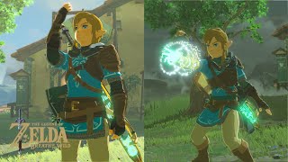 quotNEWquot Champions Leathers and Lowered Hylian Hood from TOTK in Breath of the Wild BOTW MODS [upl. by Nikral986]